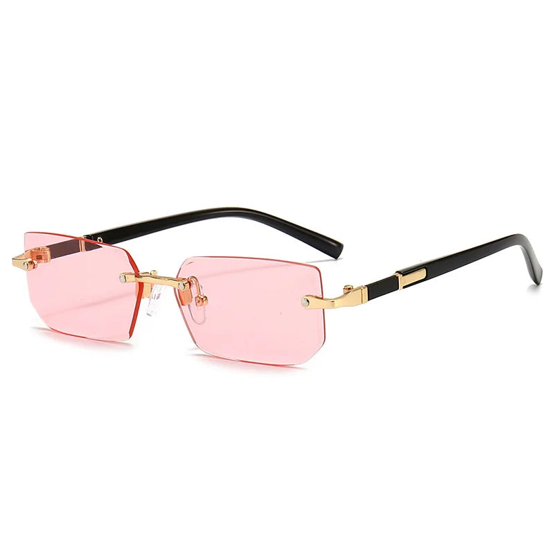 Fashion Rimless Sunglasses Men Women Populare Frameless Sun Glasses Male Female Classic Small Square Summer Traveling Shades