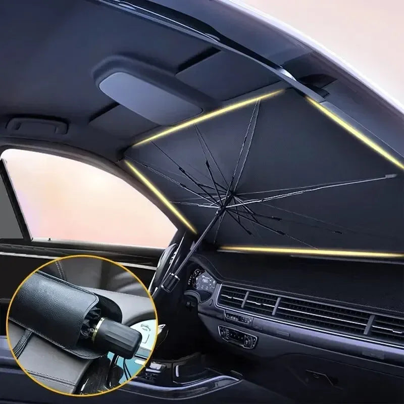 Folding Car Sunshade Umbrella for Windshield Mesh sunshade side window Summer UV Protection Parasol for Car Window Easy Storage