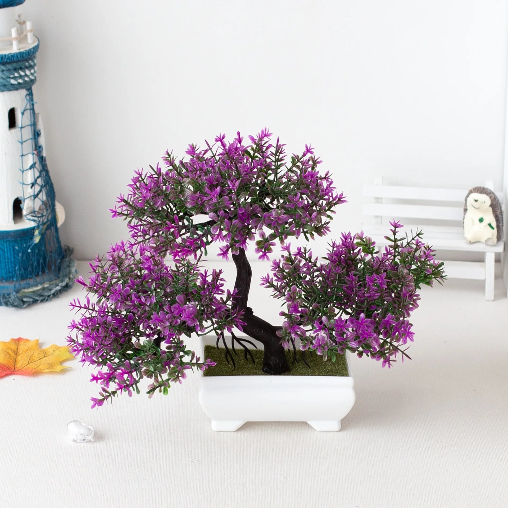 A set of artificial bonsai trees, plants, new homes, decorations for Christmas, Halloween, Easter, Hanukkah, and Thanksgiving