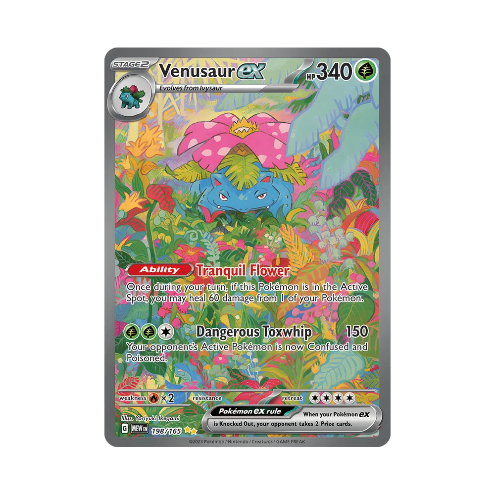 10PCS/set Pocket Monsters Card 151 Series EX Charizard Venusaur Blastoise PTCG SAR Scarlet Violet Animation Collection Card