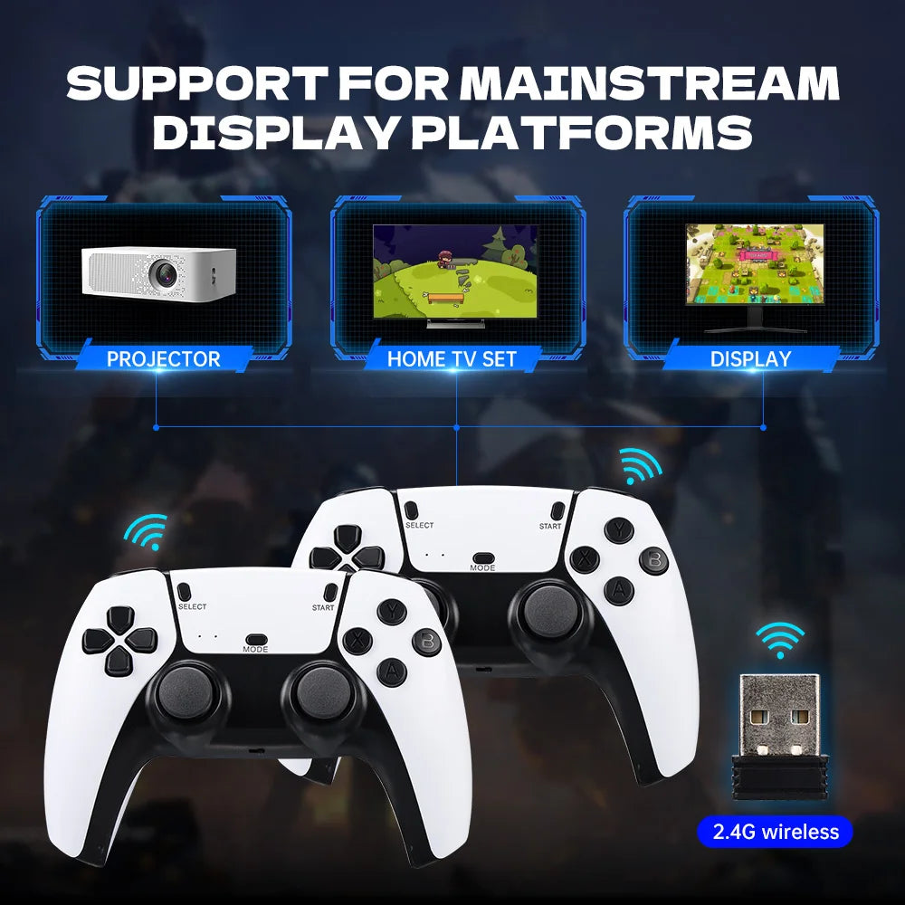 M15 Game Stick 4K Retro Video Game Console 64GB 20000+Games Handheld Game Console with Wireless Gamepads Controller HDMI Output