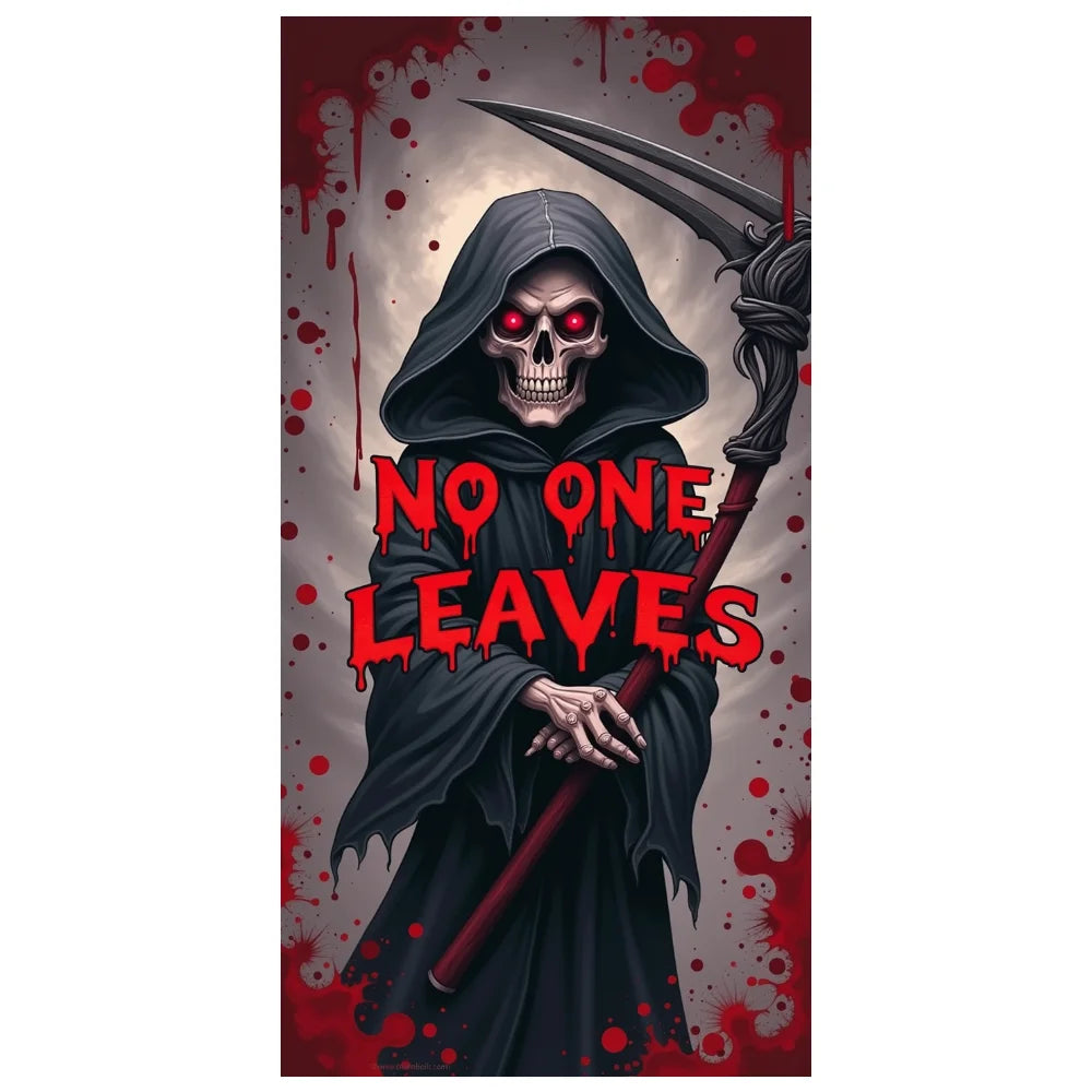 Halloween Door Decorations Horror Moon Night Dead Tree Scary Cemetery Pumpkins Door Cover Banner Halloween Front Door Porch Back