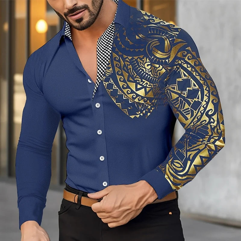 Men's Shirts Button-down Shirts Casual Shirts Black White Burgundy Long Sleeves Lapel Spring and Fall Wedding Party Clothing 6XL