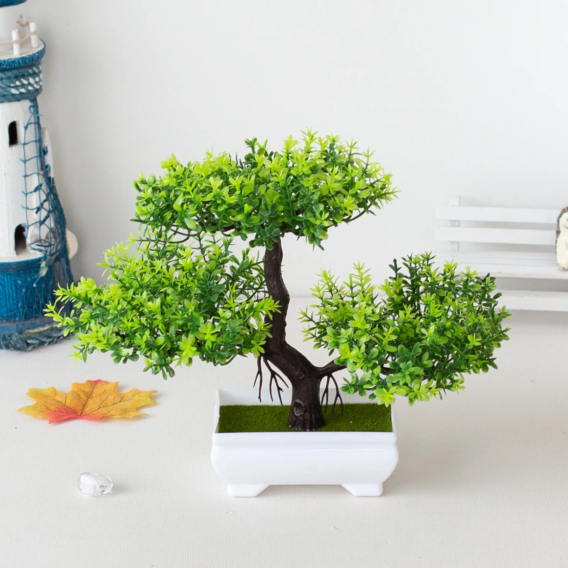A set of artificial bonsai trees, plants, new homes, decorations for Christmas, Halloween, Easter, Hanukkah, and Thanksgiving