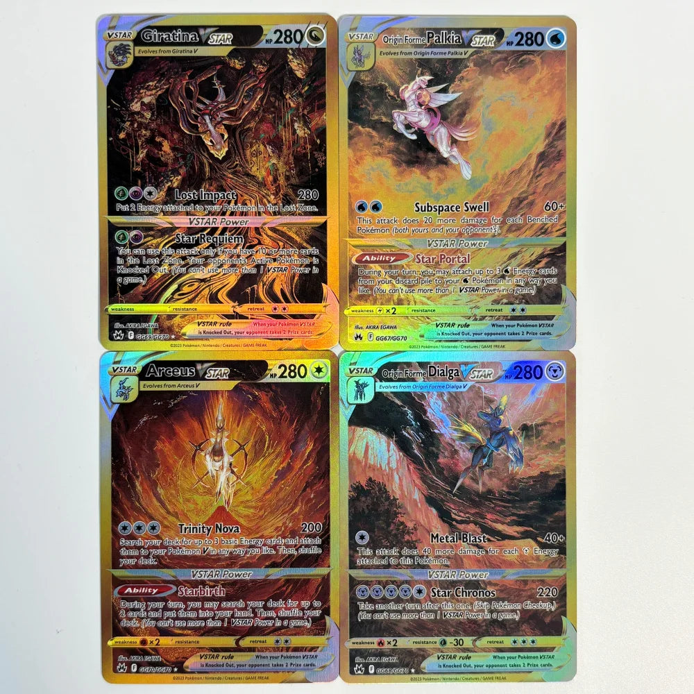 PKM Proxy Foil Cards 4pcs Arceus/Giratina/Dialga/Palkia VSTAR Toys Hobbies Collectibles Game Collection PTCG Anime Cards