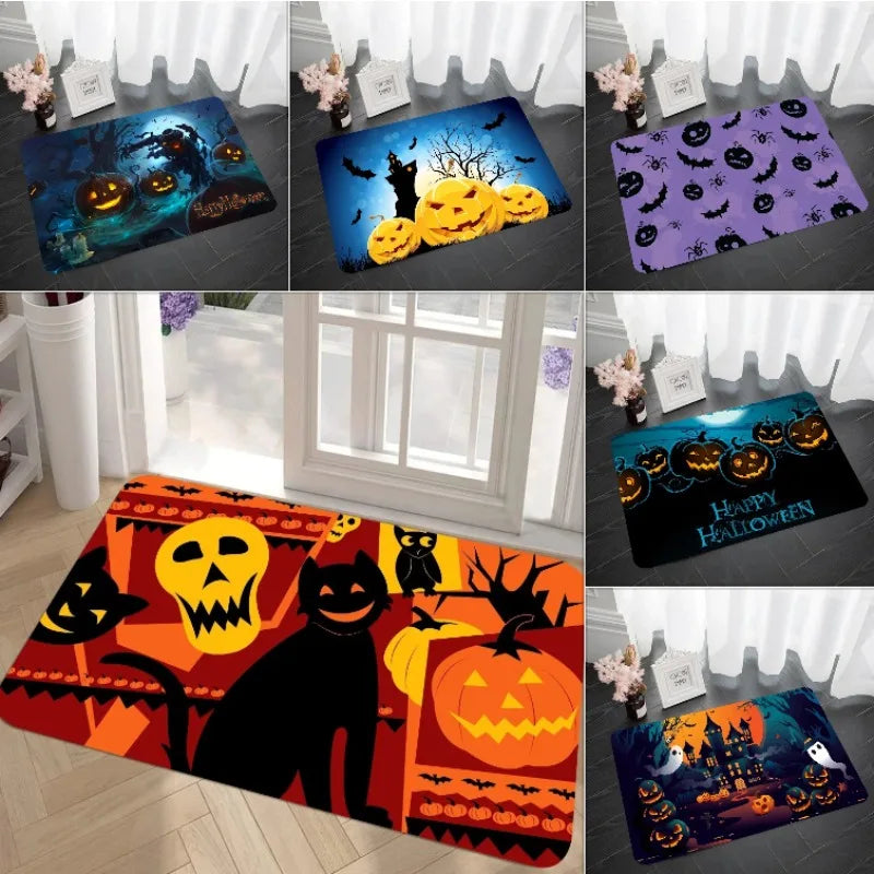 MINISO Disney Halloween Pumpkin Floor Mat Doormats Home Carpet Foot Mat Bathroom Absorbent Mats Mats Home Decor Supplies Carpets