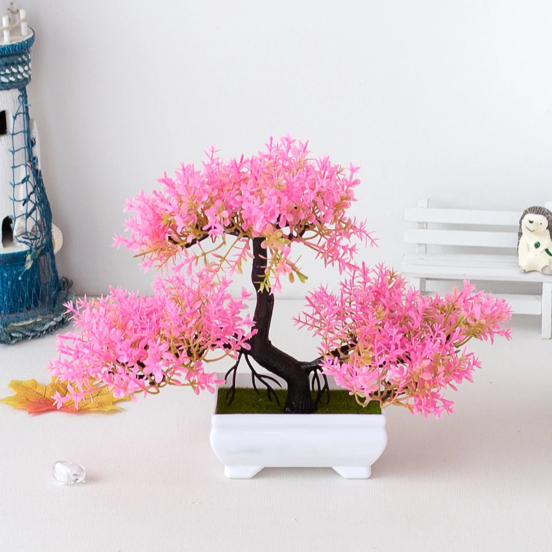 A set of artificial bonsai trees, plants, new homes, decorations for Christmas, Halloween, Easter, Hanukkah, and Thanksgiving