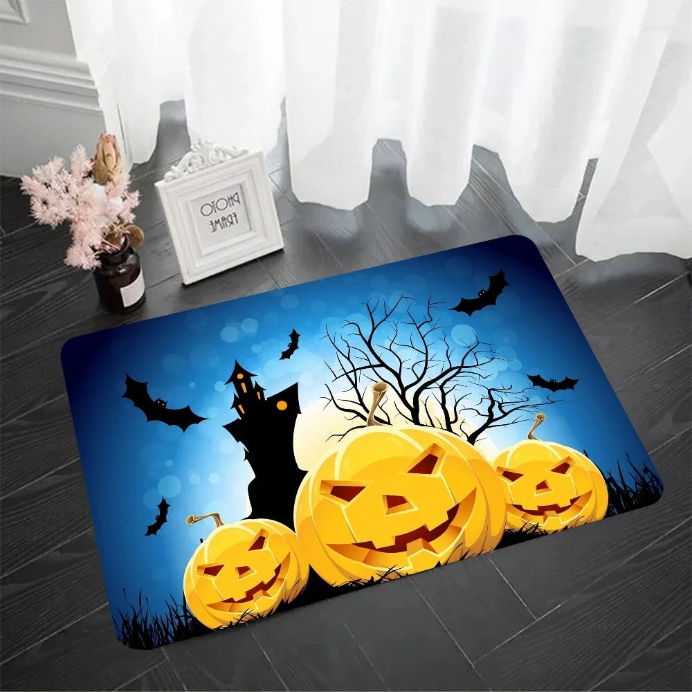 MINISO Disney Halloween Pumpkin Floor Mat Doormats Home Carpet Foot Mat Bathroom Absorbent Mats Mats Home Decor Supplies Carpets