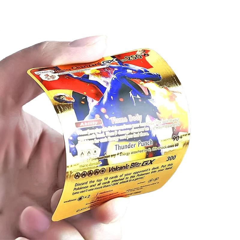 Pokémon Cards Pokemon Francaise Gold Cards Spanish English German Foil Gold Silve Cards Metalicas Charizard Vmax Gx Game Card