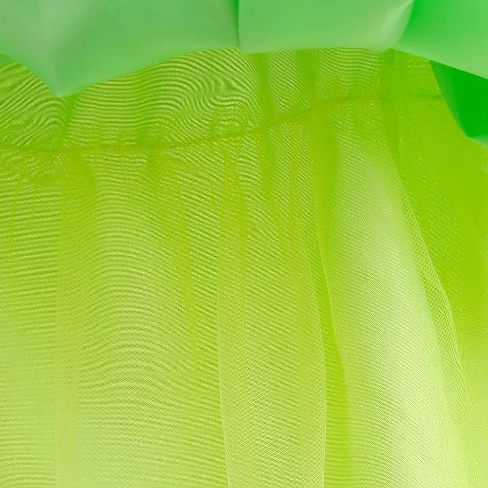 Girls Tinker Bell Dress With Wings Luxury Sequin Green Fairy Costume Halloween Fantasy Cartoon Outfits Green Princess Dress
