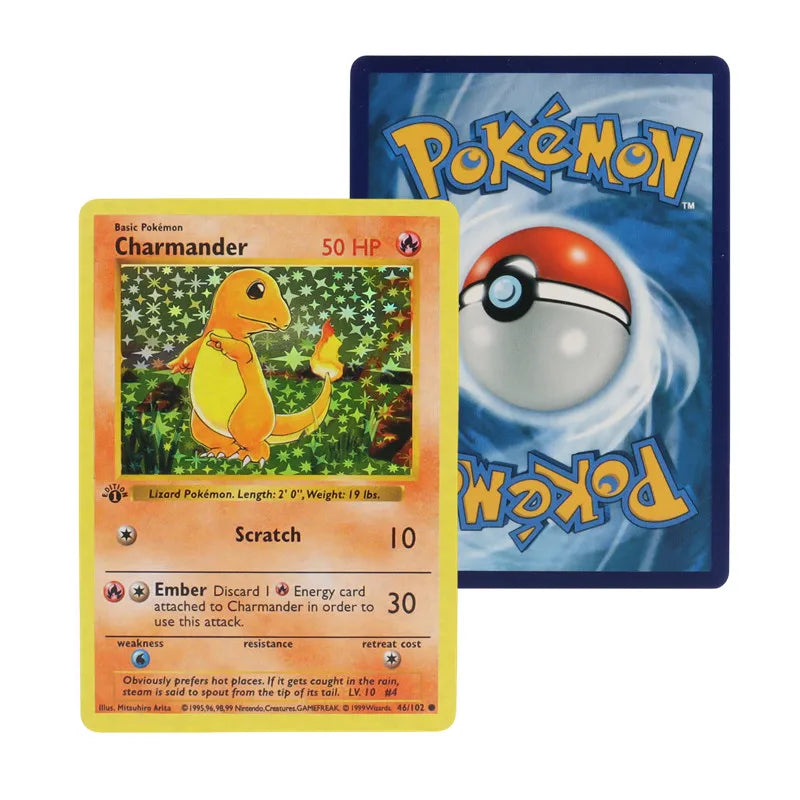 151Pcs 1996 first generation Pokémon card Charizard Pikachu Mewtwo Blastoise Collecting card toys English version