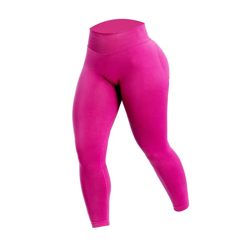 Women Three Waist Gym Yoga Pants High Waist Peach Buttocks Solid Color Tight Fitting Sports Leggings Yoga Exercise Pants