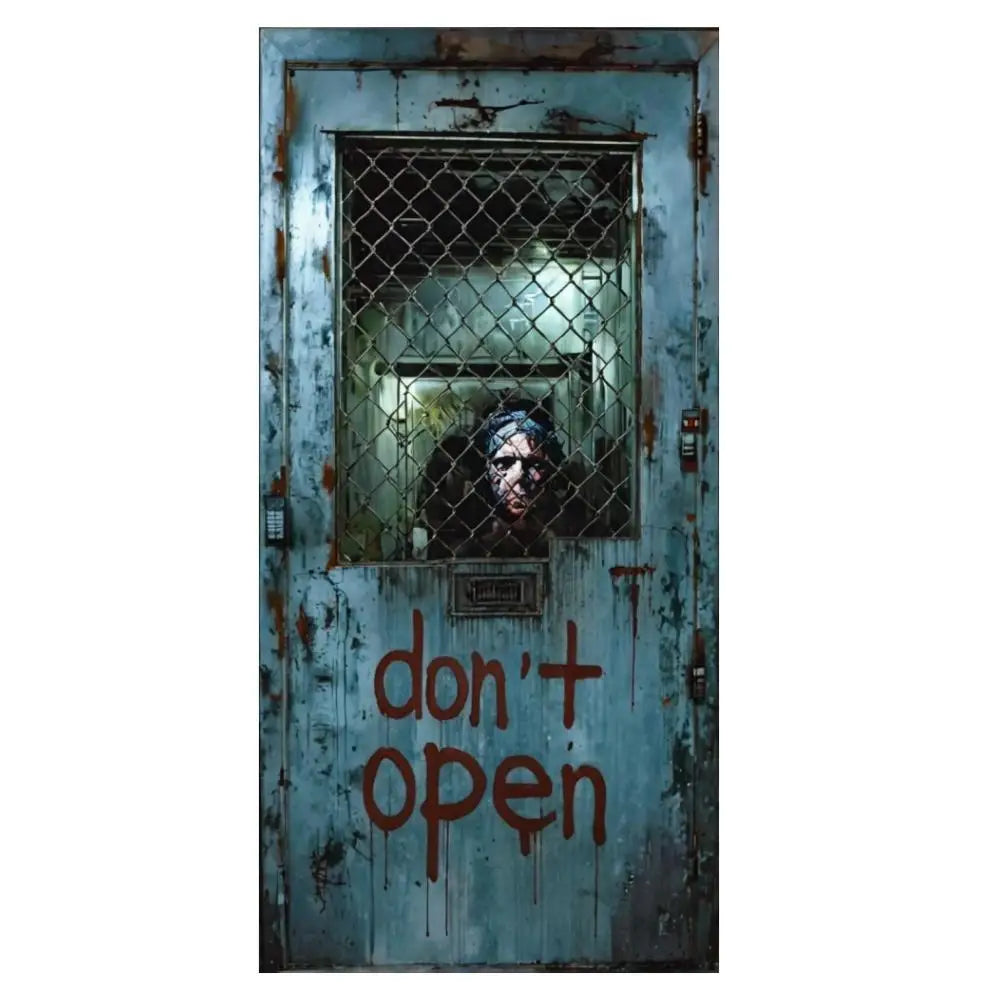 Halloween Door Decorations Horror Moon Night Dead Tree Scary Cemetery Pumpkins Door Cover Banner Halloween Front Door Porch Back