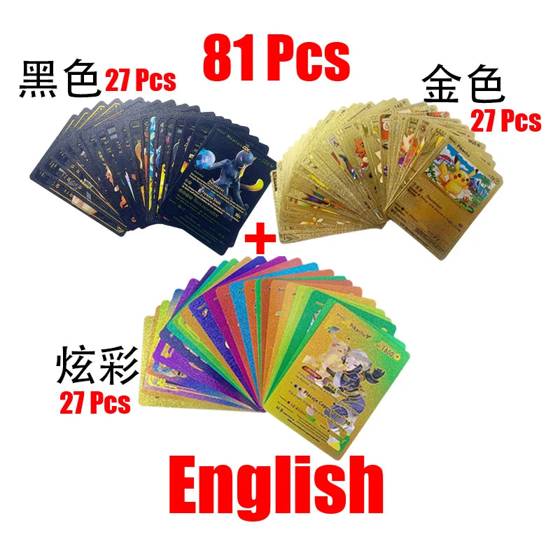 Pokémon Cards Pokemon Francaise Gold Cards Spanish English German Foil Gold Silve Cards Metalicas Charizard Vmax Gx Game Card