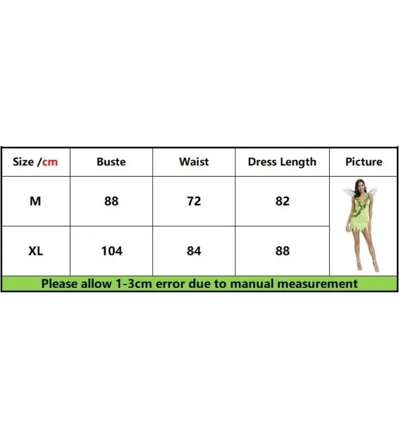 Women Tinker Bell Costume Halloween Ladies Tinkerbell Fancy Dress Carnival Adult Cosplay Fairy Party Dress Costume