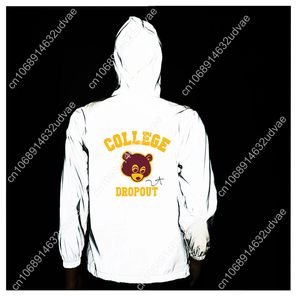 Kanye West Reflective Jacket Mens Womens Coat Hooded Windbreaker Runing Pocket Jackets Cycling Hiking Zipper Customized Hoodie