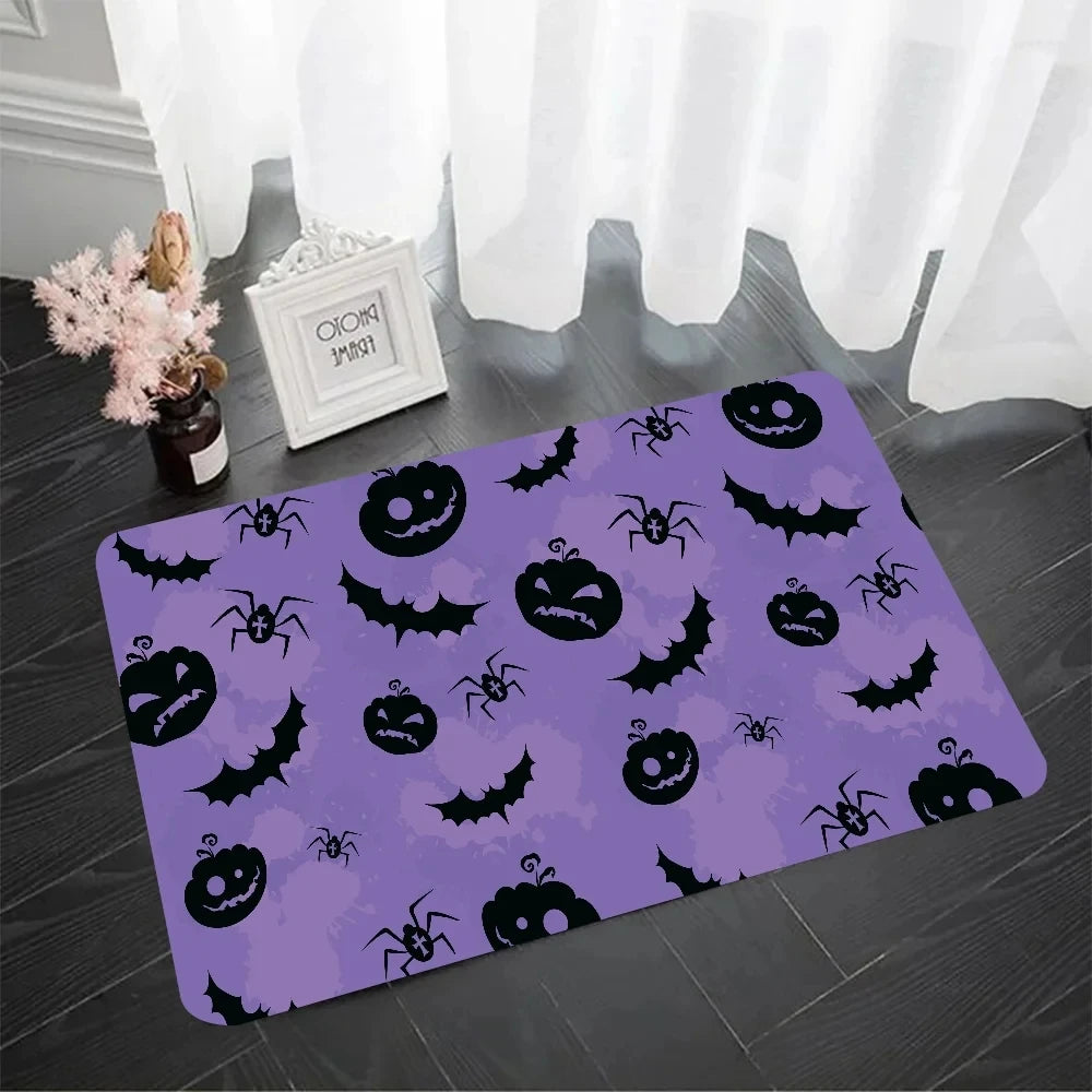 MINISO Disney Halloween Pumpkin Floor Mat Doormats Home Carpet Foot Mat Bathroom Absorbent Mats Mats Home Decor Supplies Carpets