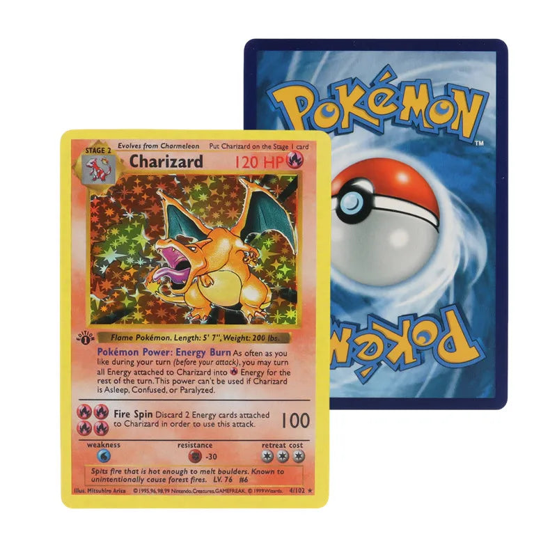 151Pcs 1996 first generation Pokémon card Charizard Pikachu Mewtwo Blastoise Collecting card toys English version