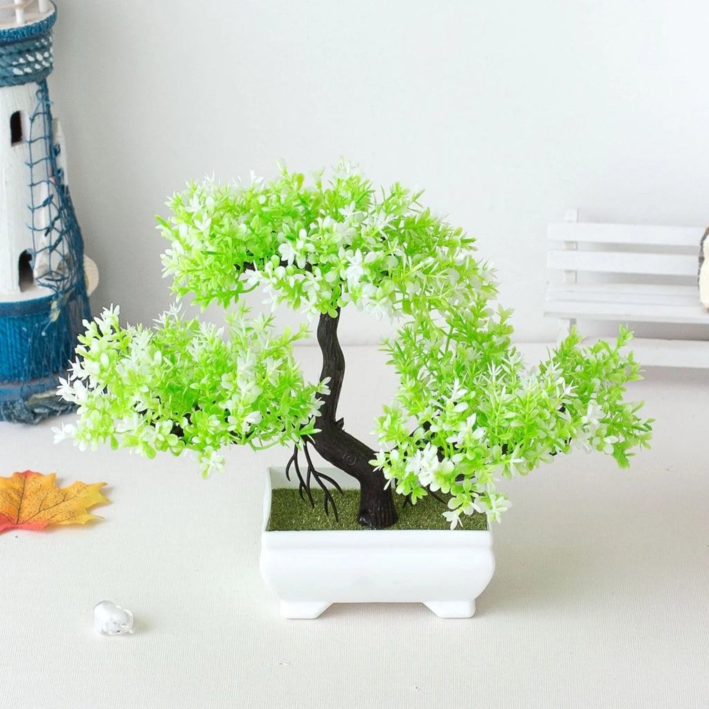 A set of artificial bonsai trees, plants, new homes, decorations for Christmas, Halloween, Easter, Hanukkah, and Thanksgiving