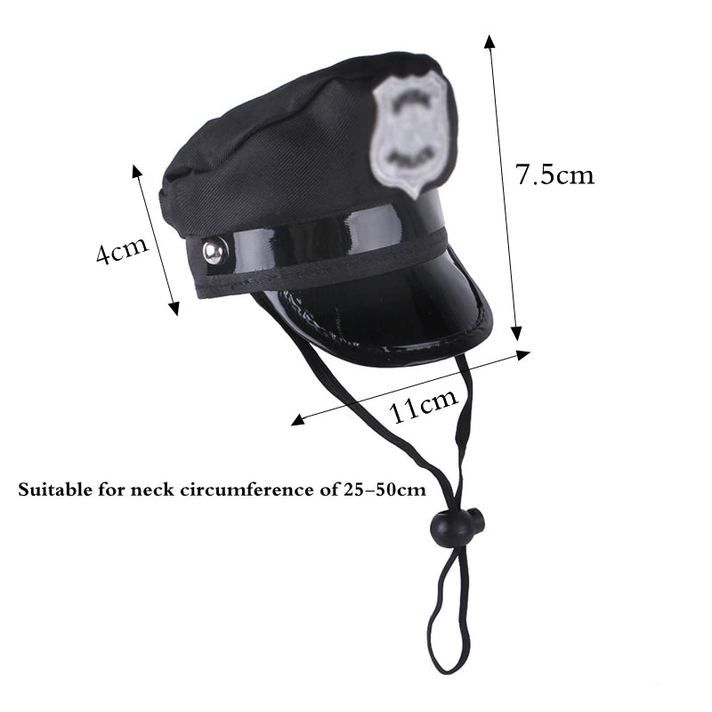 Pet Dog Cat Cap Funny Pet Product For Photography Halloween Cosplay Police Hat Holiday Costume Chihuahua Yorkshire Accessories
