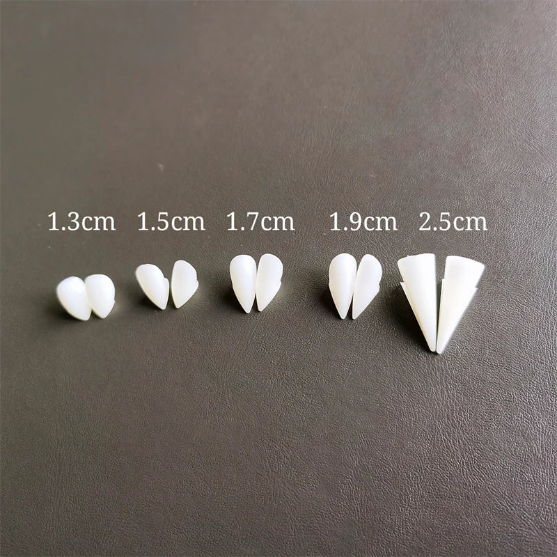 1 Pair Halloween Vampire Teeth Fangs Dentures Prop Party Costume DIY Cosplay Props Decor False Teeth Resin Fangs With Solid Glue