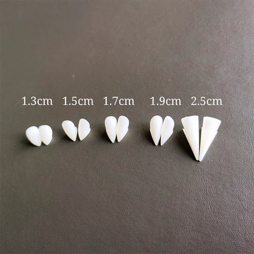 1 Pair Halloween Vampire Teeth Fangs Dentures Prop Party Costume DIY Cosplay Props Decor False Teeth Resin Fangs With Solid Glue