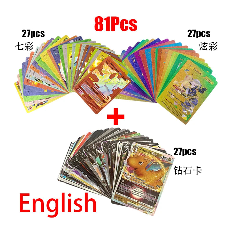 Pokémon Cards Pokemon Francaise Gold Cards Spanish English German Foil Gold Silve Cards Metalicas Charizard Vmax Gx Game Card