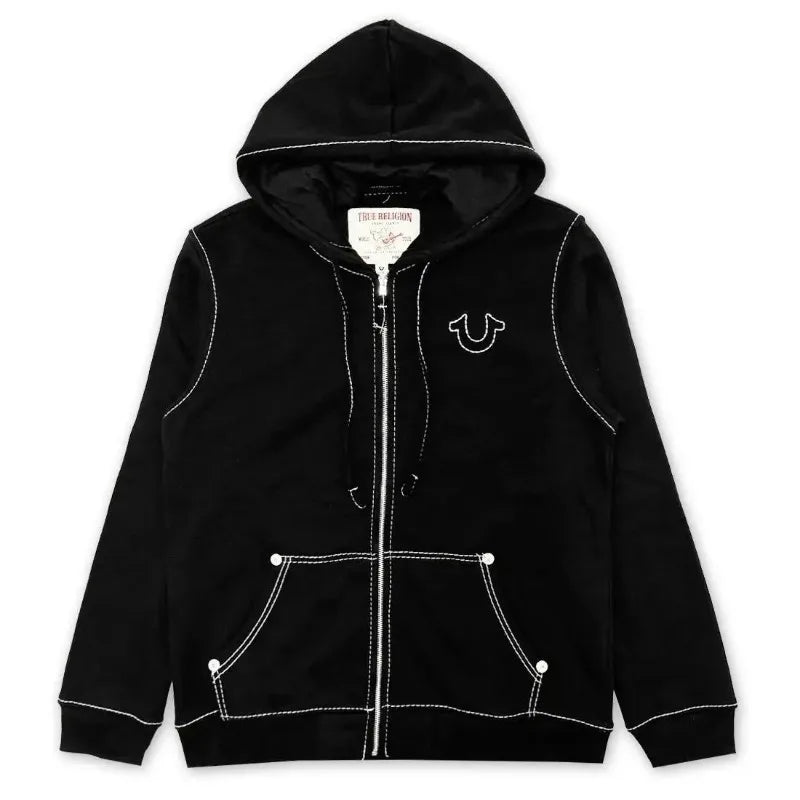 Harajuku Retro Summer Fashion Letters Embroidery Oversized Zipper Hoodie Men Y2k American Street Loose Casual Sweatshirt Women