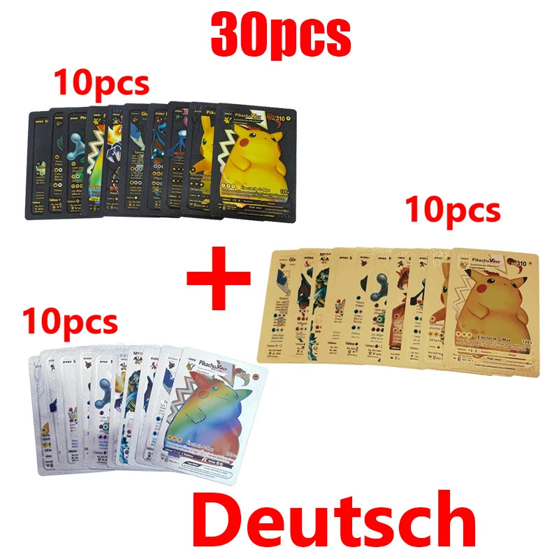 Pokémon Cards Pokemon Francaise Gold Cards Spanish English German Foil Gold Silve Cards Metalicas Charizard Vmax Gx Game Card