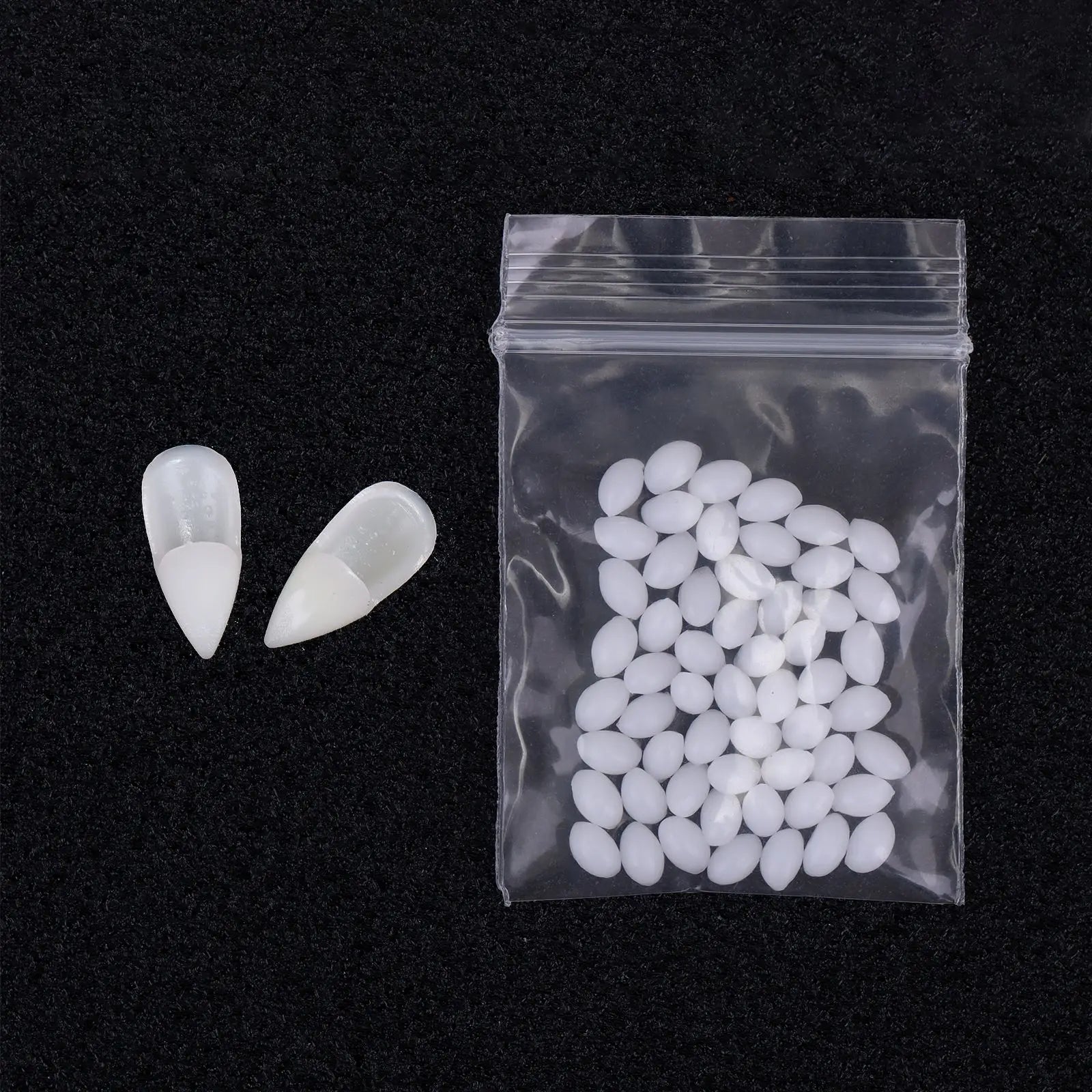 1 Pair Halloween Vampire Teeth Fangs Dentures Prop Party Costume DIY Cosplay Props Decor False Teeth Resin Fangs With Solid Glue