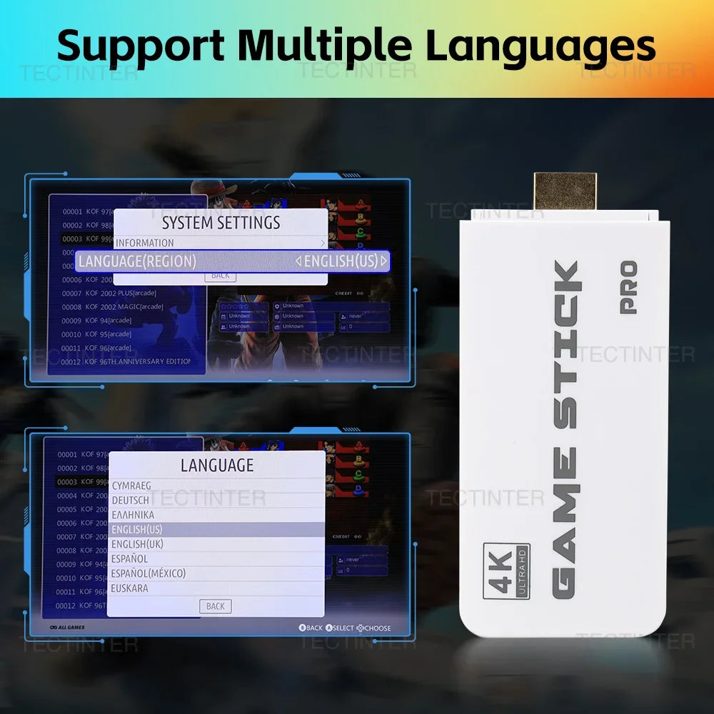 M15 Game Stick 4K Retro Video Game Console 64GB 20000+Games Handheld Game Console with Wireless Gamepads Controller HDMI Output