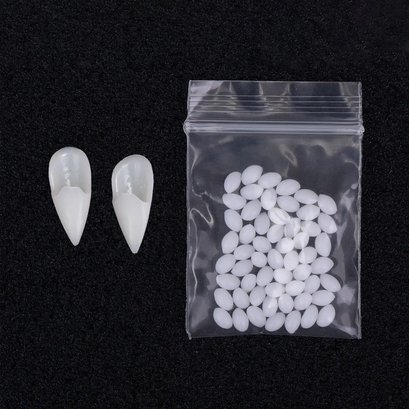 1 Pair Halloween Vampire Teeth Fangs Dentures Prop Party Costume DIY Cosplay Props Decor False Teeth Resin Fangs With Solid Glue