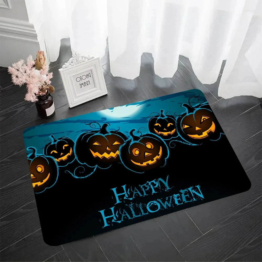 MINISO Disney Halloween Pumpkin Floor Mat Doormats Home Carpet Foot Mat Bathroom Absorbent Mats Mats Home Decor Supplies Carpets