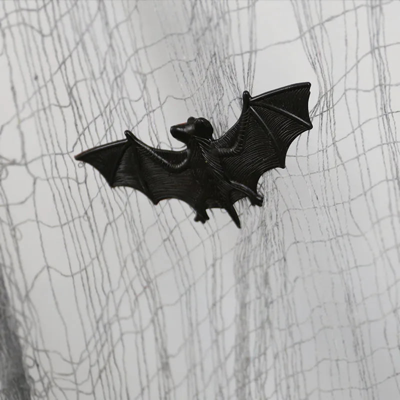 6Pcs Halloween Decorations Simulation Soft Rubber Bat Horror Tricky Props Holiday Decoration Props
