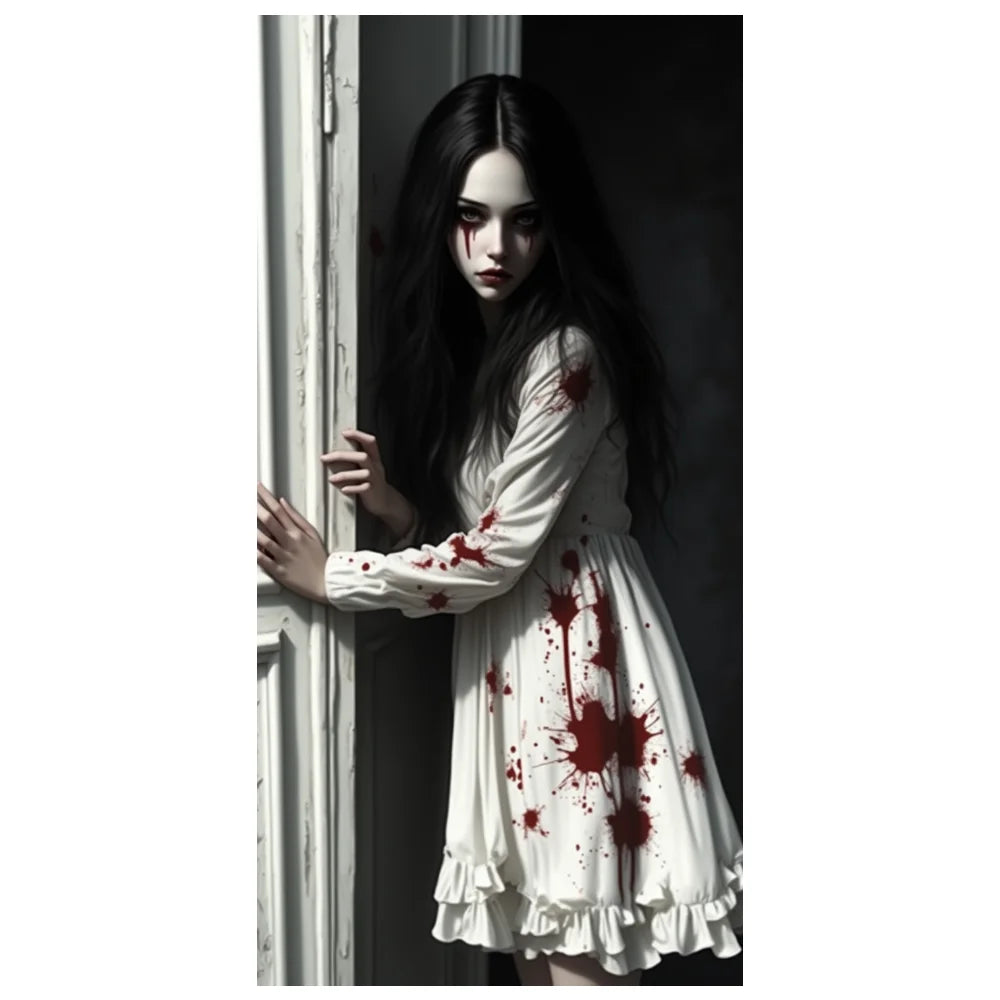 Halloween Door Decorations Horror Moon Night Dead Tree Scary Cemetery Pumpkins Door Cover Banner Halloween Front Door Porch Back