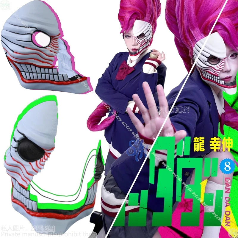 Aira Shiratori Cosplay Dandadan Anime Costume Two Horror Halloween Mask 3D Polylactic Acid Props Jirai Kei Girls Customized