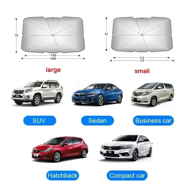 Folding Car Sunshade Umbrella for Windshield Mesh sunshade side window Summer UV Protection Parasol for Car Window Easy Storage