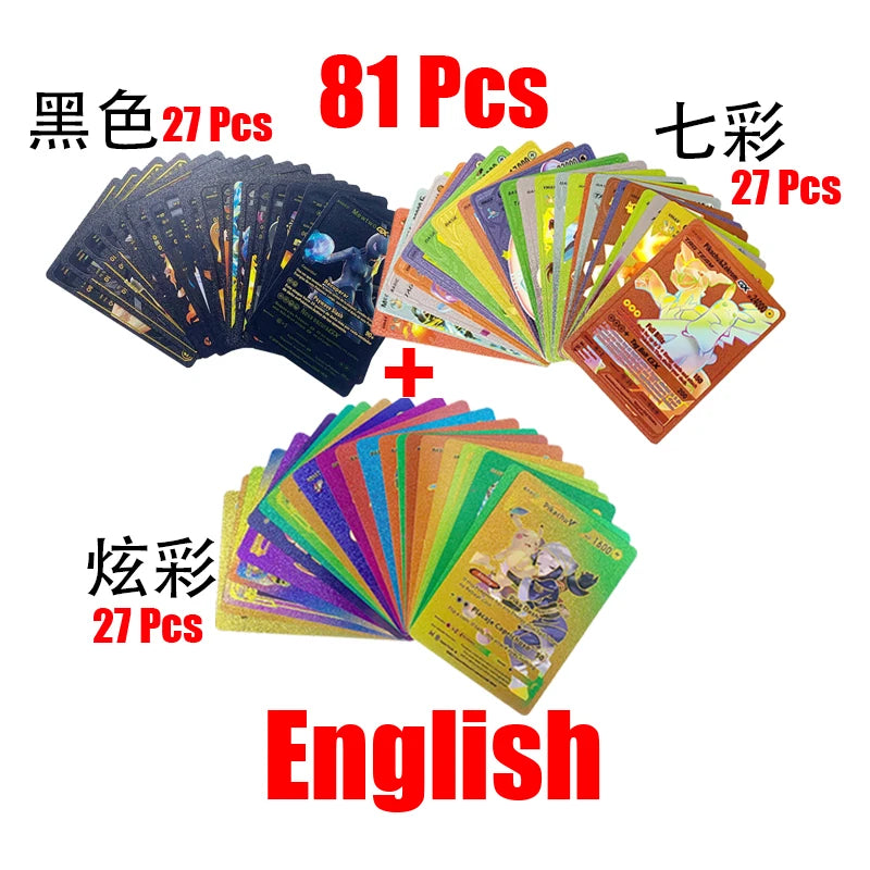 Pokémon Cards Pokemon Francaise Gold Cards Spanish English German Foil Gold Silve Cards Metalicas Charizard Vmax Gx Game Card