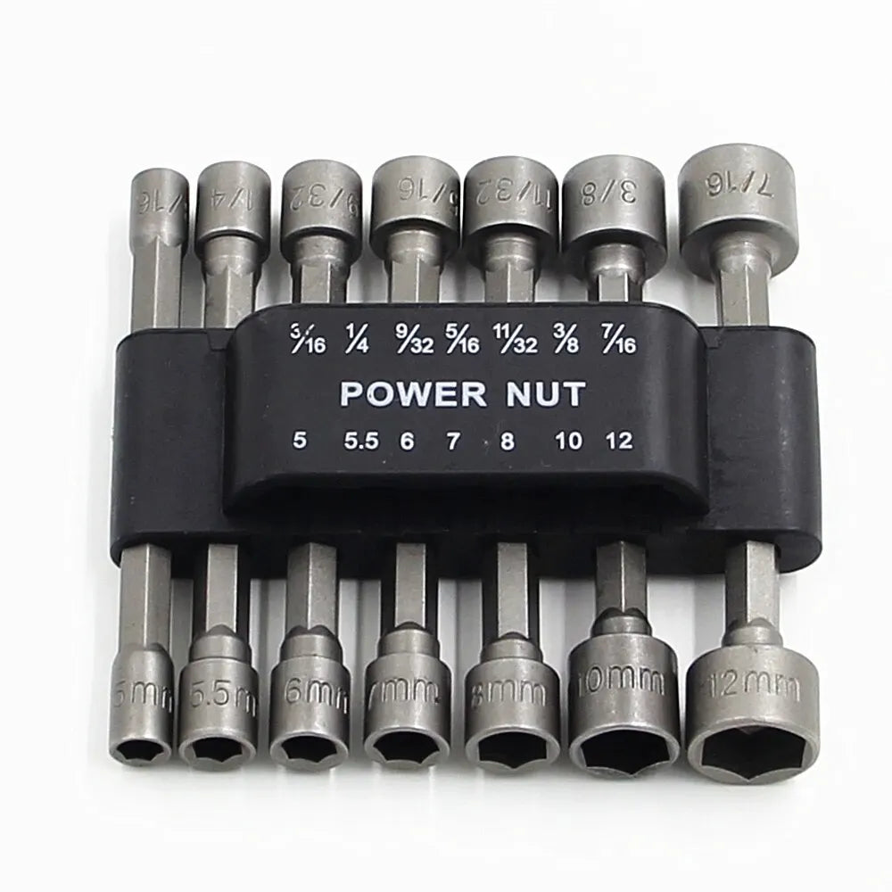 9pcs/set 5mm-13mm Hex Sockets Sleeve Nozzles Nut Driver Set Screwdriver Set Schroevendraaier Set Bits Sets Tools Socket Wrenches