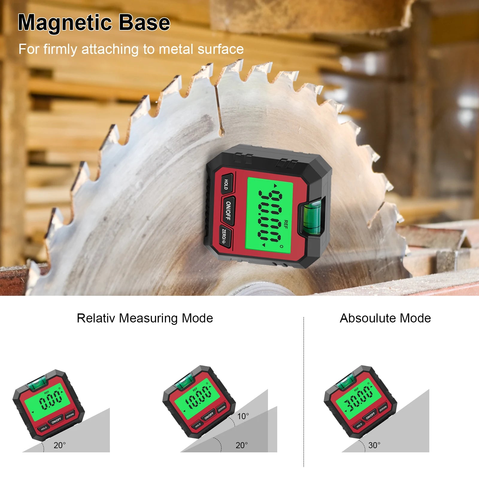 360 Degree Level Box Precision Digital Angle Protractor Universal Mini Digital Protractor Inclinometer Tester Measuring Tools