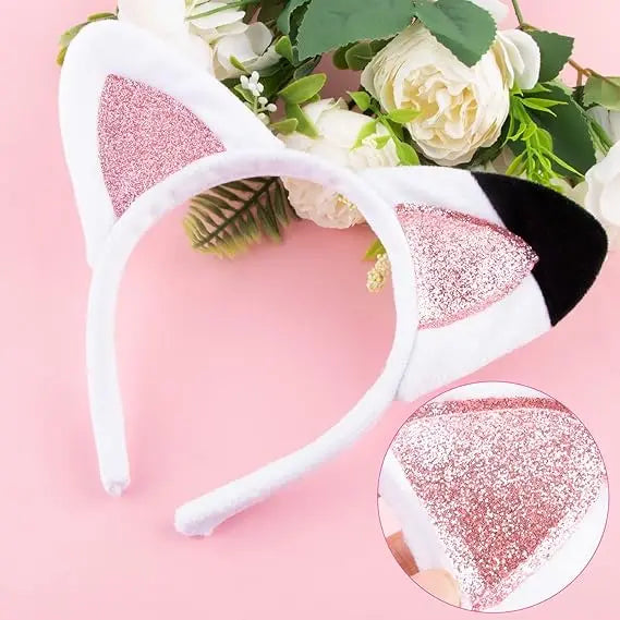 New Gabbys Dollhouse Headband Pink Cat Party Headbands With Cute Ear Cartoon Cosplay Headpiece Halloween Hair Accessories