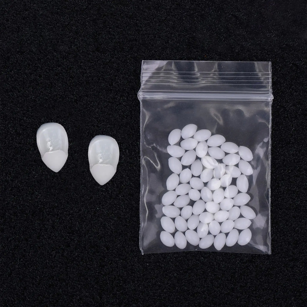 1 Pair Halloween Vampire Teeth Fangs Dentures Prop Party Costume DIY Cosplay Props Decor False Teeth Resin Fangs With Solid Glue