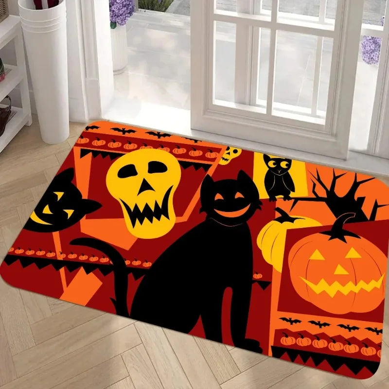MINISO Disney Halloween Pumpkin Floor Mat Doormats Home Carpet Foot Mat Bathroom Absorbent Mats Mats Home Decor Supplies Carpets