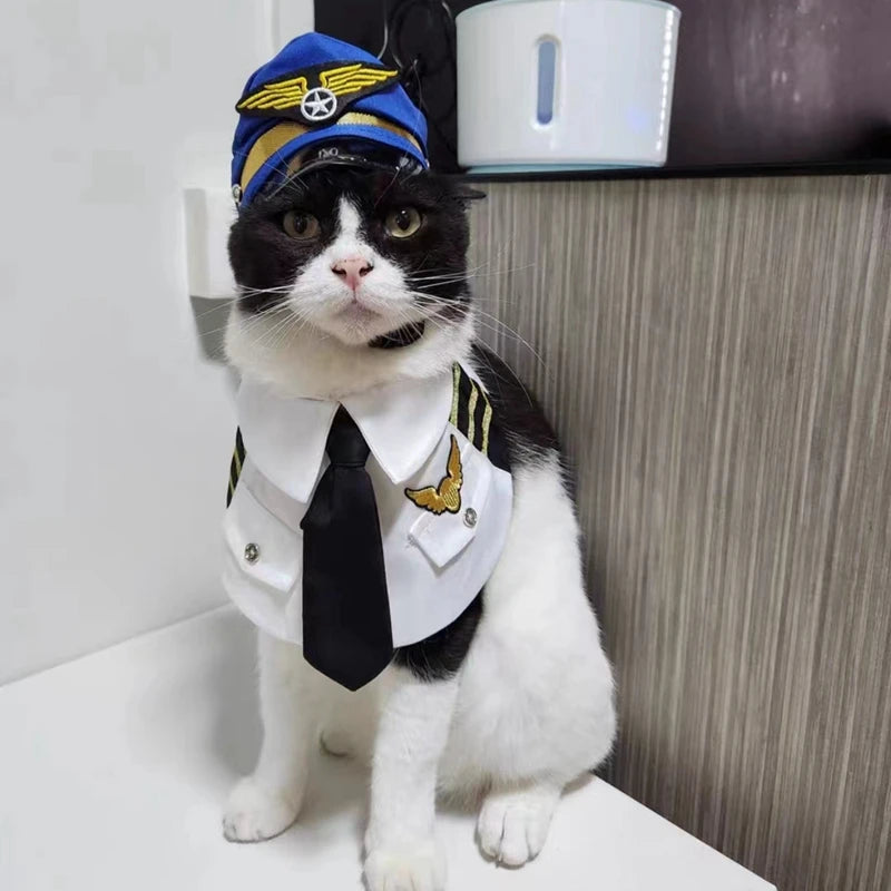Pet Dog Cat Cap Funny Pet Product For Photography Halloween Cosplay Police Hat Holiday Costume Chihuahua Yorkshire Accessories