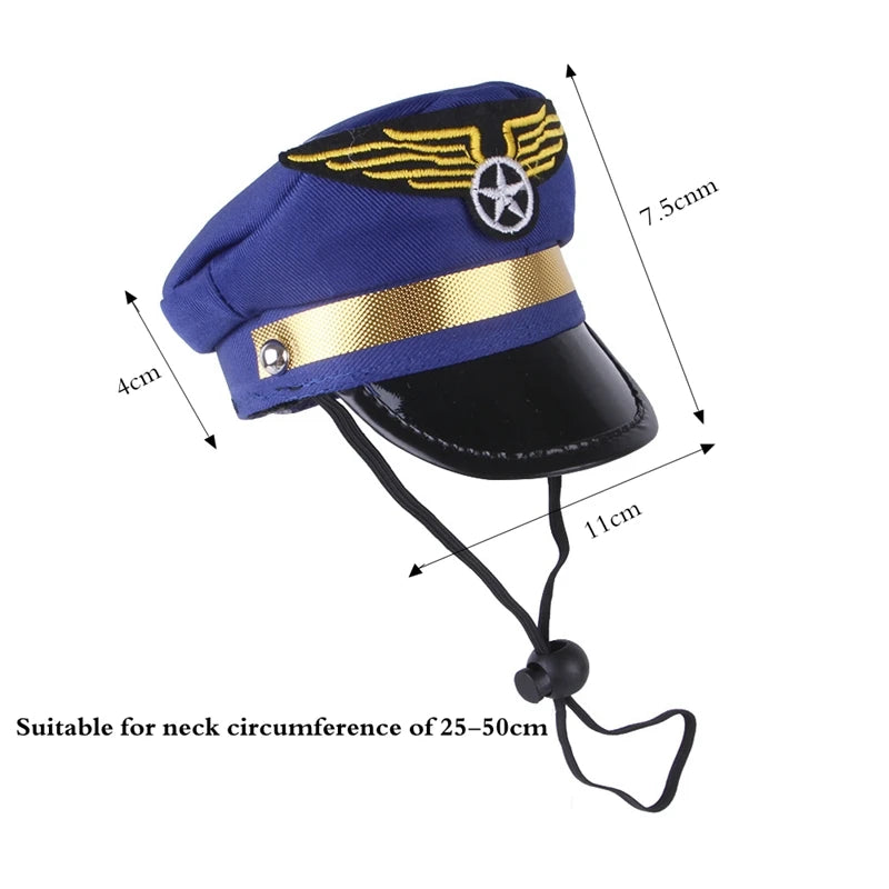 Pet Dog Cat Cap Funny Pet Product For Photography Halloween Cosplay Police Hat Holiday Costume Chihuahua Yorkshire Accessories