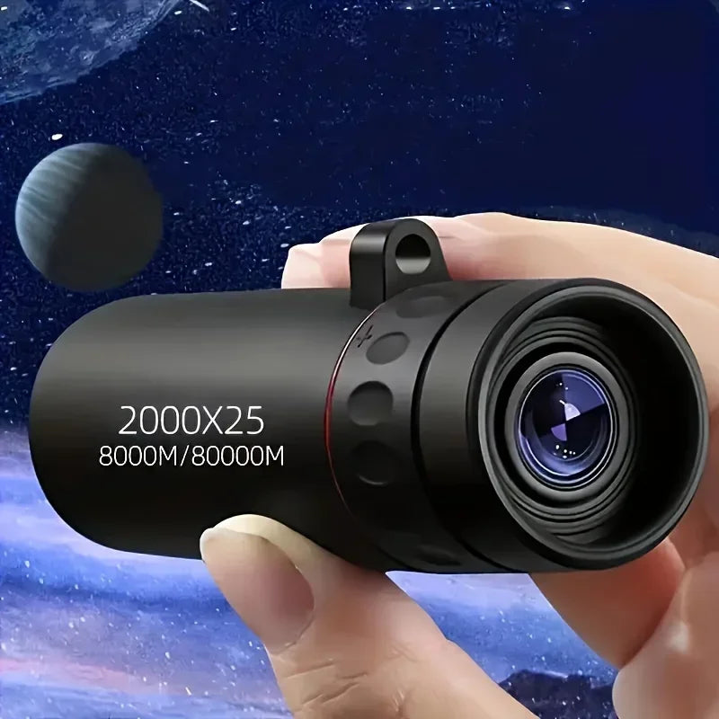 Outdoor 2025 2000X25 HD Monocular Telescope, Compact Portable for Travel, Hiking, Fishing, Camping, Stargazing, Concerts & Bird