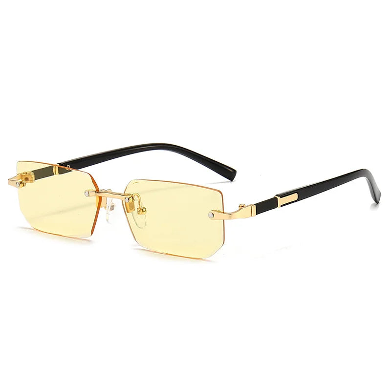 Fashion Rimless Sunglasses Men Women Populare Frameless Sun Glasses Male Female Classic Small Square Summer Traveling Shades