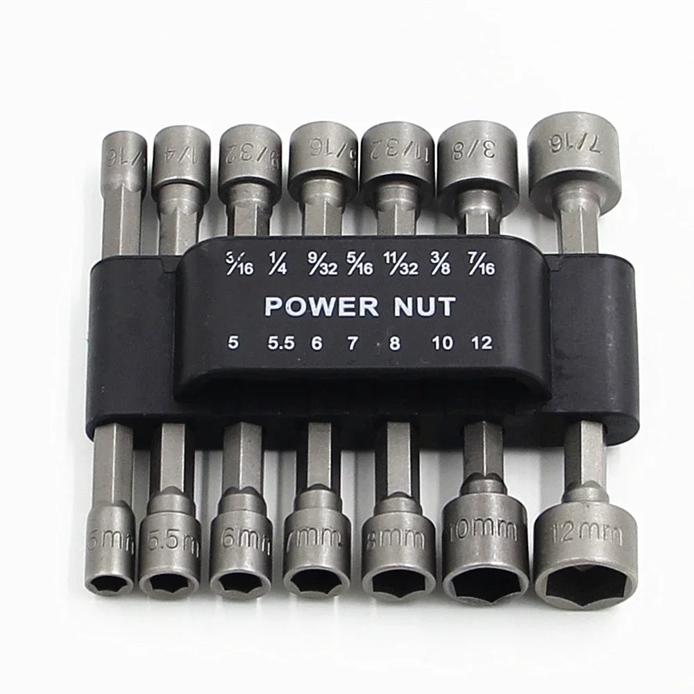 9pcs/set 5mm-13mm Hex Sockets Sleeve Nozzles Nut Driver Set Screwdriver Set Schroevendraaier Set Bits Sets Tools Socket Wrenches
