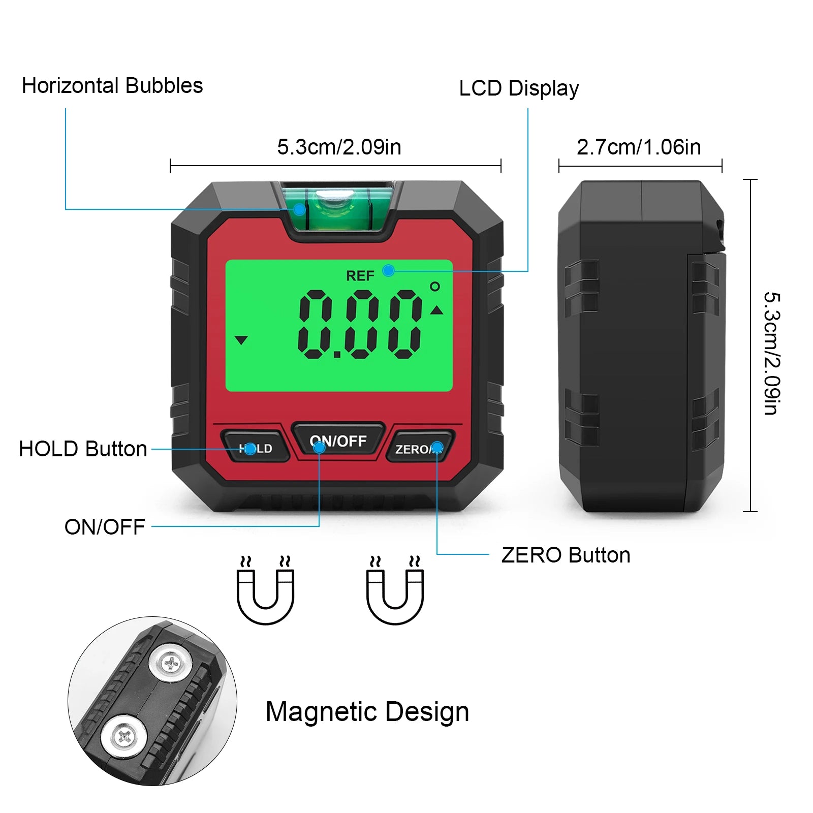 360 Degree Level Box Precision Digital Angle Protractor Universal Mini Digital Protractor Inclinometer Tester Measuring Tools