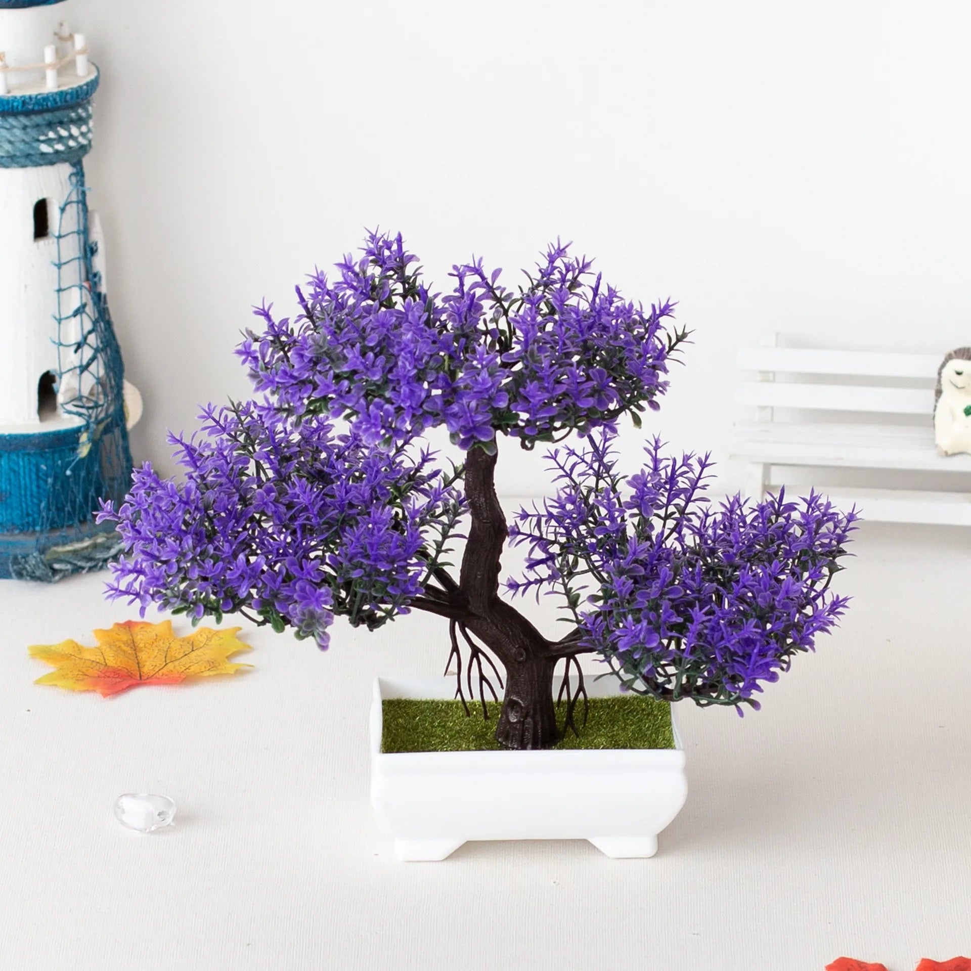 A set of artificial bonsai trees, plants, new homes, decorations for Christmas, Halloween, Easter, Hanukkah, and Thanksgiving